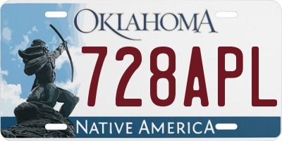OK license plate 728APL