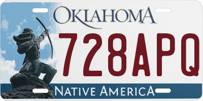OK license plate 728APQ