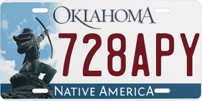 OK license plate 728APY