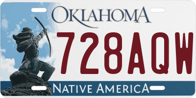 OK license plate 728AQW