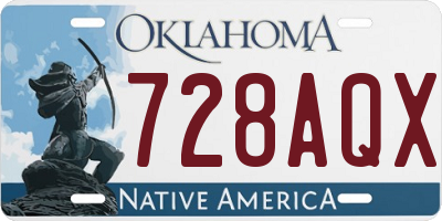 OK license plate 728AQX
