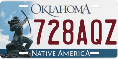 OK license plate 728AQZ