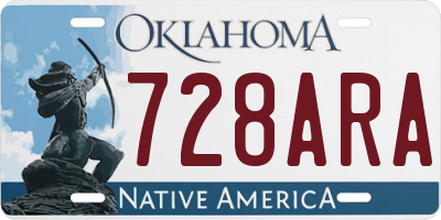 OK license plate 728ARA