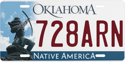 OK license plate 728ARN