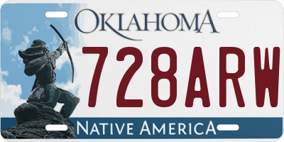 OK license plate 728ARW