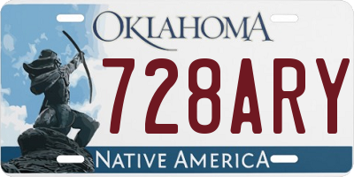 OK license plate 728ARY