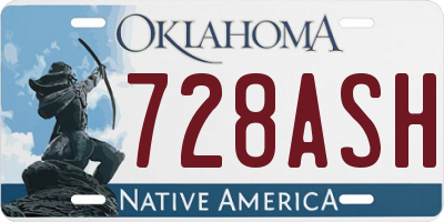OK license plate 728ASH