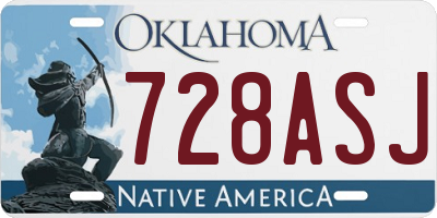 OK license plate 728ASJ