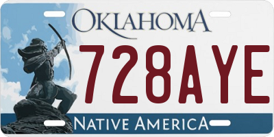 OK license plate 728AYE