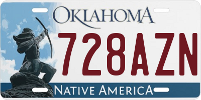 OK license plate 728AZN