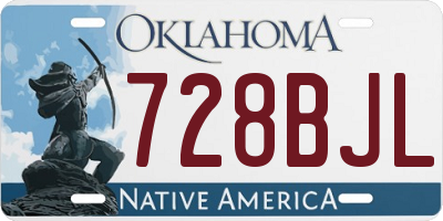 OK license plate 728BJL