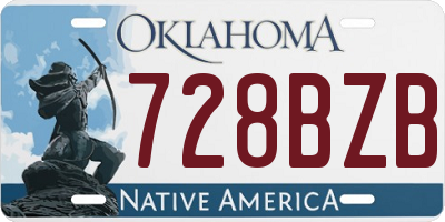 OK license plate 728BZB