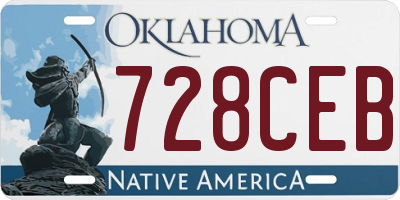 OK license plate 728CEB