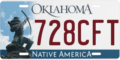 OK license plate 728CFT