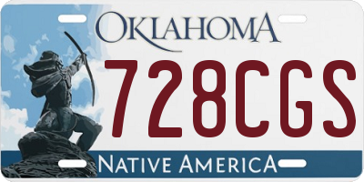 OK license plate 728CGS