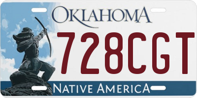 OK license plate 728CGT