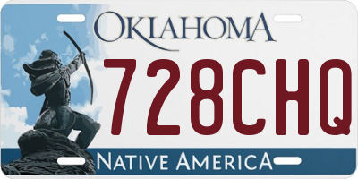 OK license plate 728CHQ