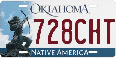 OK license plate 728CHT