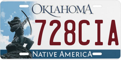 OK license plate 728CIA