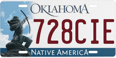 OK license plate 728CIE