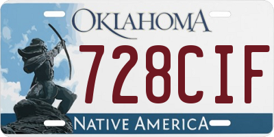 OK license plate 728CIF