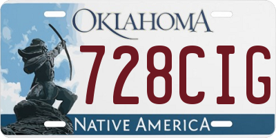 OK license plate 728CIG