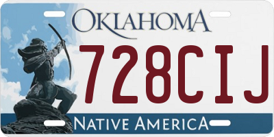 OK license plate 728CIJ