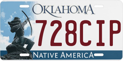 OK license plate 728CIP