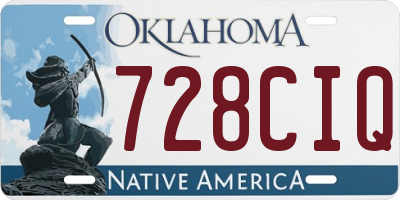 OK license plate 728CIQ