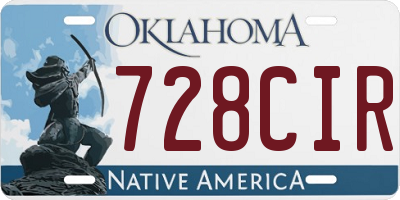 OK license plate 728CIR