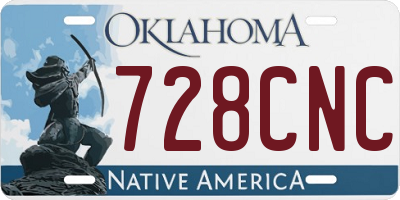 OK license plate 728CNC