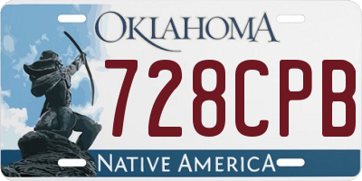 OK license plate 728CPB