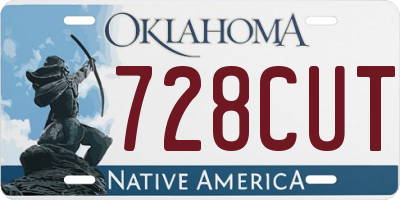 OK license plate 728CUT