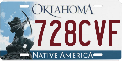 OK license plate 728CVF
