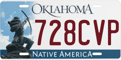 OK license plate 728CVP