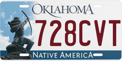 OK license plate 728CVT