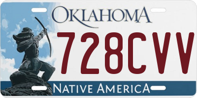 OK license plate 728CVV