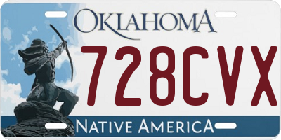 OK license plate 728CVX