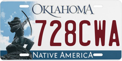 OK license plate 728CWA