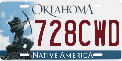 OK license plate 728CWD