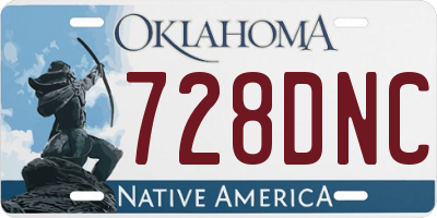 OK license plate 728DNC