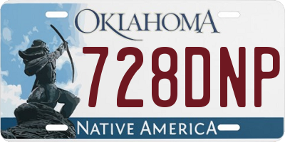 OK license plate 728DNP