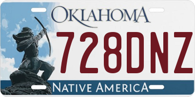 OK license plate 728DNZ
