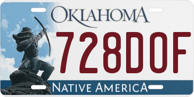 OK license plate 728DOF