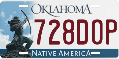 OK license plate 728DOP