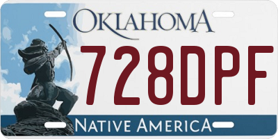 OK license plate 728DPF