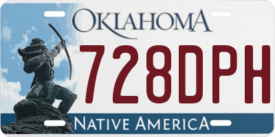 OK license plate 728DPH