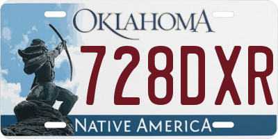 OK license plate 728DXR