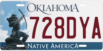OK license plate 728DYA