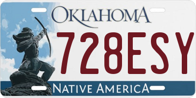 OK license plate 728ESY